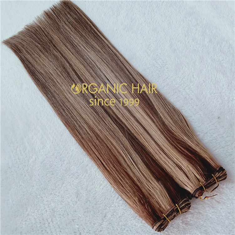 Russian remy hair handtied weft full cuticle intact C95